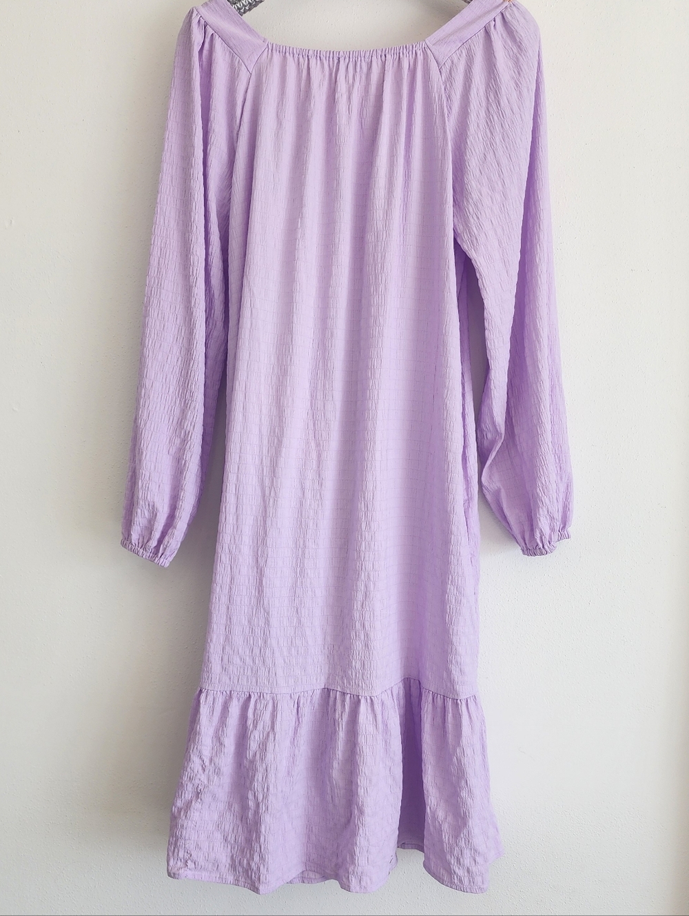 Dressed In LALA Lavender Textured Button Down Midi Dress M | Whimsigoth Style - Picture 8 of 12